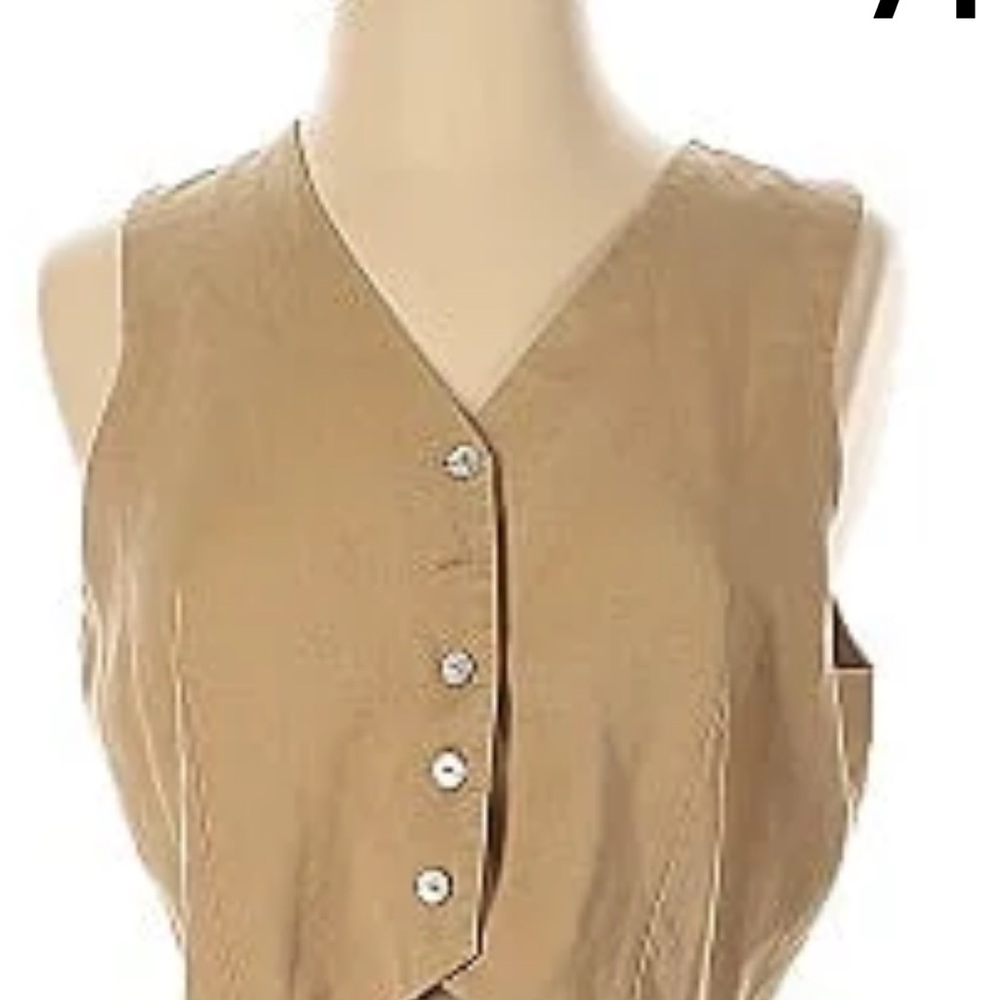 DONNI Tan Asymmetrical Buttoned Tank Top